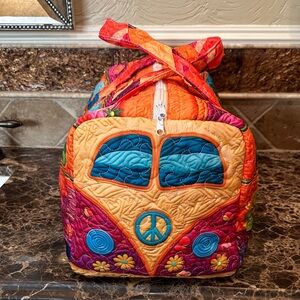 Colorful Quilted Van Design Bag. NWOT